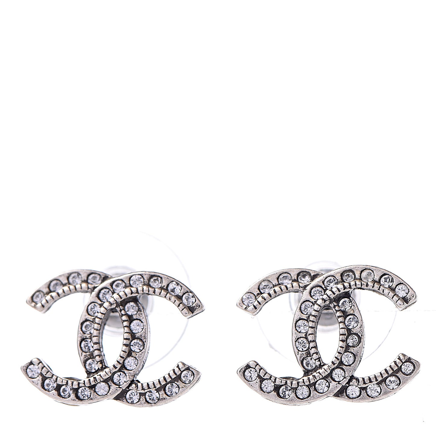 Crystal CC Earrings Silver