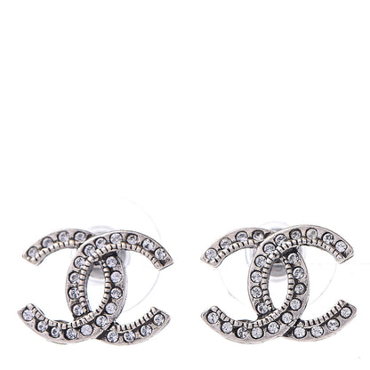 Chanel Crystal CC Earrings Silver 1 of 5