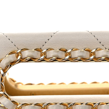 Chanel Lambskin A Real Catch Flap Bag White 25 of 32