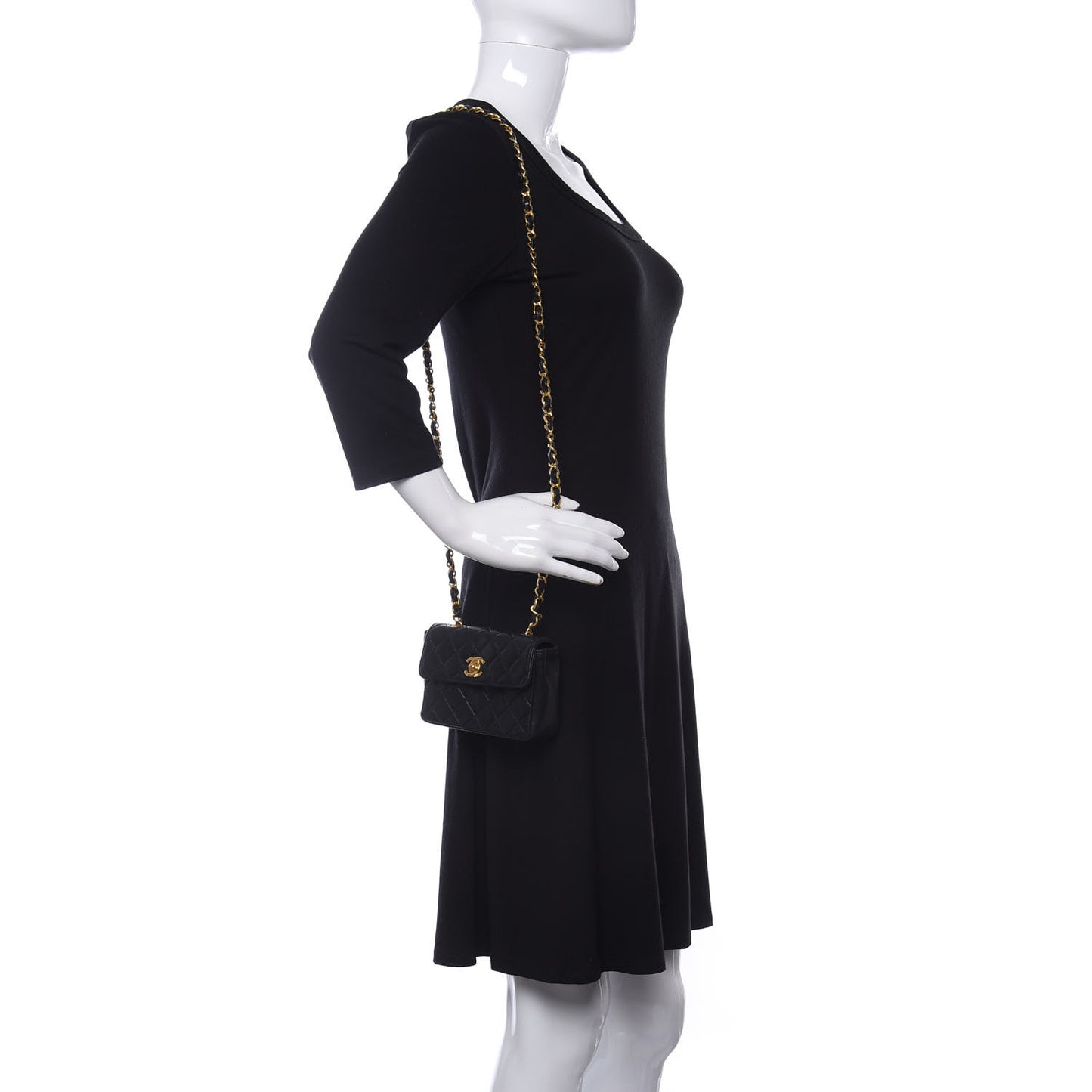 Lambskin Quilted Extra Mini Flap Black
