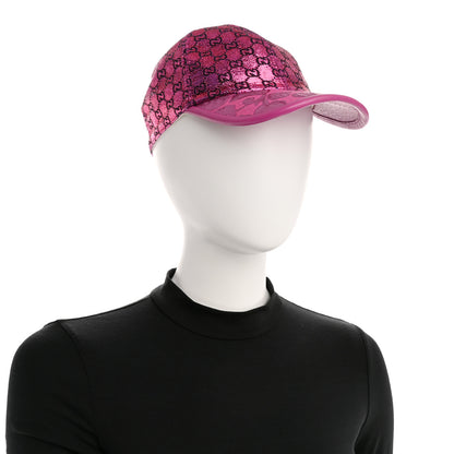 Gucci Silk Blend Jacquard Monogram Santa Barbara Baseball Hat M Fuxia Black 2 of 13