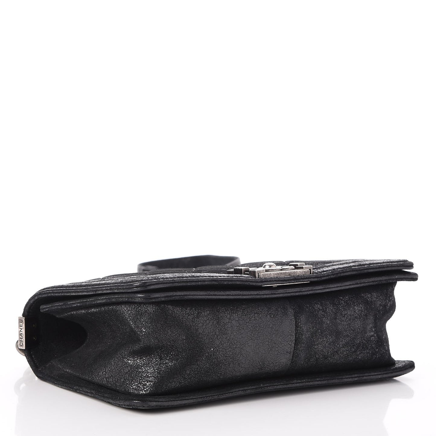 Goatskin Chesterfield Quilted Medium Celtic Boy Flap Black