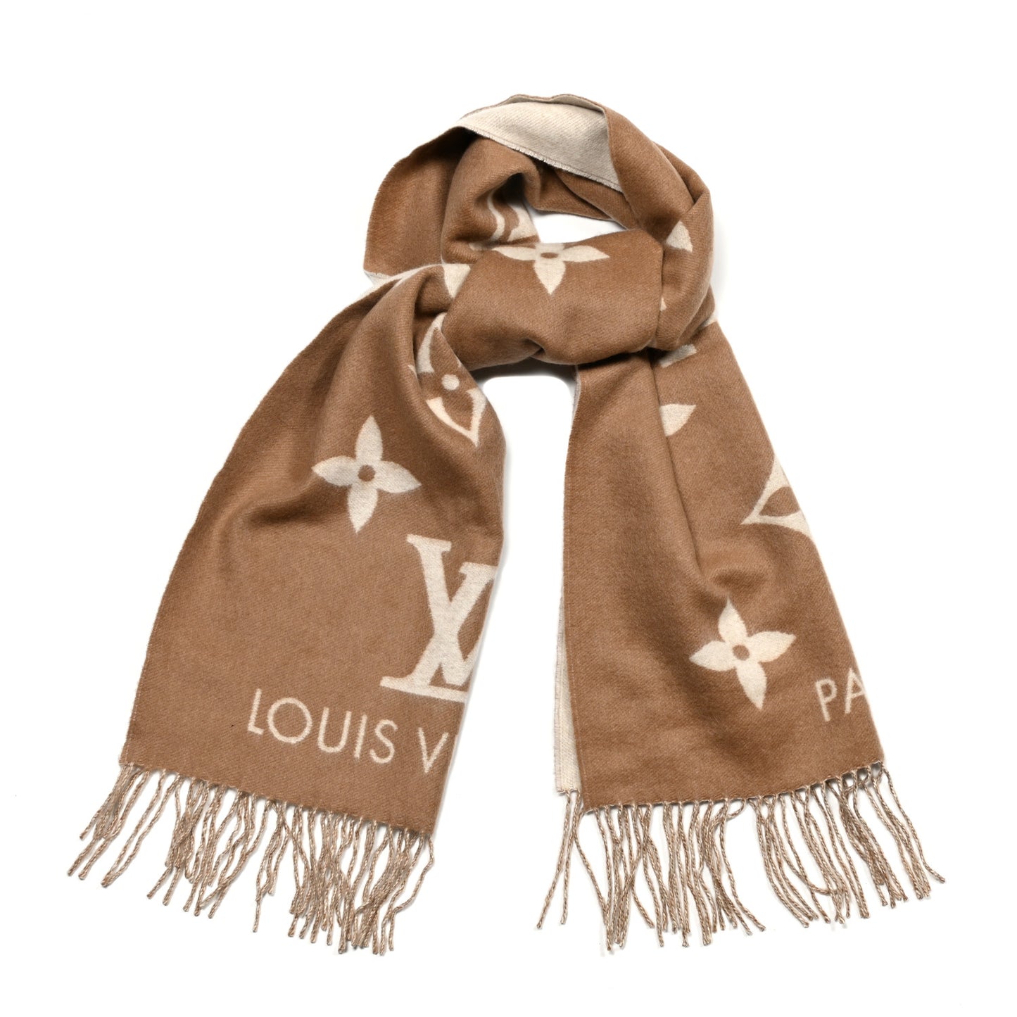 Cashmere Monogram Reykjavik Scarf Sand