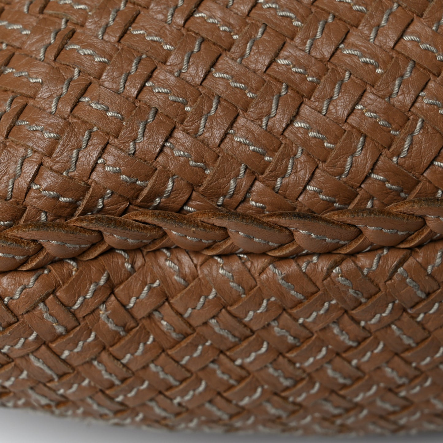 Nappa Stitched Intrecciato Medium Veneta Hobo Maple Sapphire