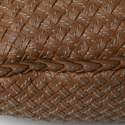 Bottega Veneta Nappa Stitched Intrecciato Medium Veneta Hobo Maple Sapphire 12 of 12