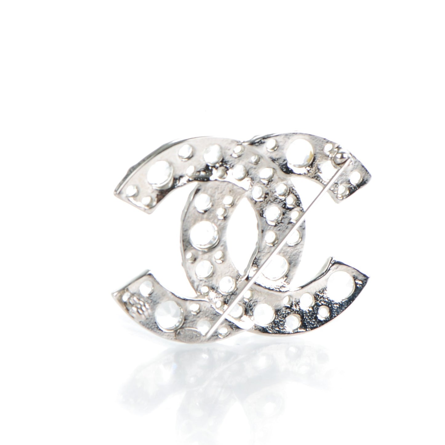 Crystal Large CC Brooch Silver