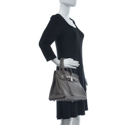 Hermes Taurillon Clemence Birkin 30 Etain 2 of 33