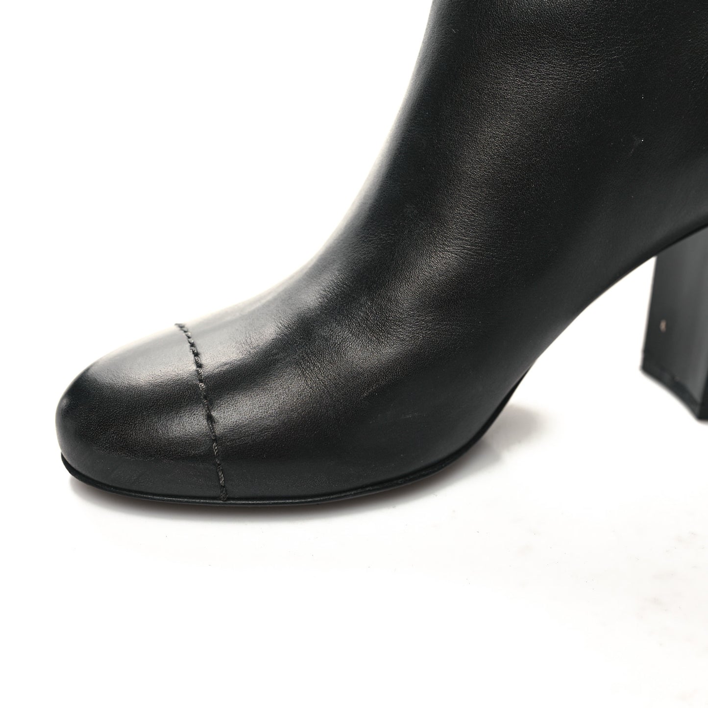 Calfskin CC Knee High Boots 37 Black