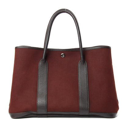 Hermes Toile Buffle Gala Garden Party 36 MM Havane Rouge H 1 of 8