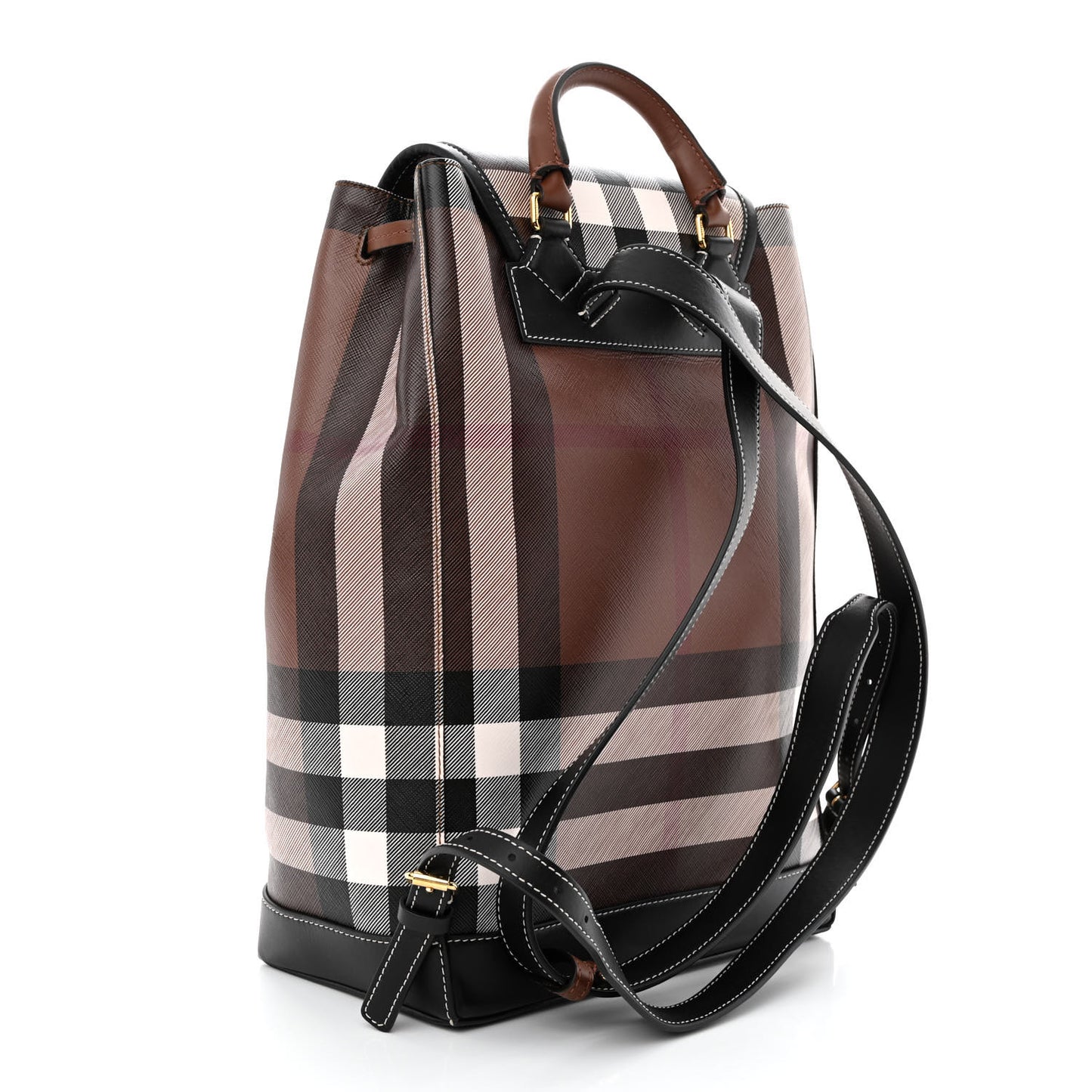 E-Canvas Check Medium Backpack Dark Birch Brown