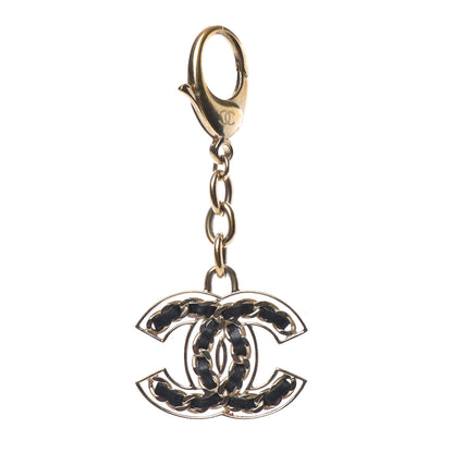 Chanel Lambskin Chain CC Key Chain Black Gold 1 of 3