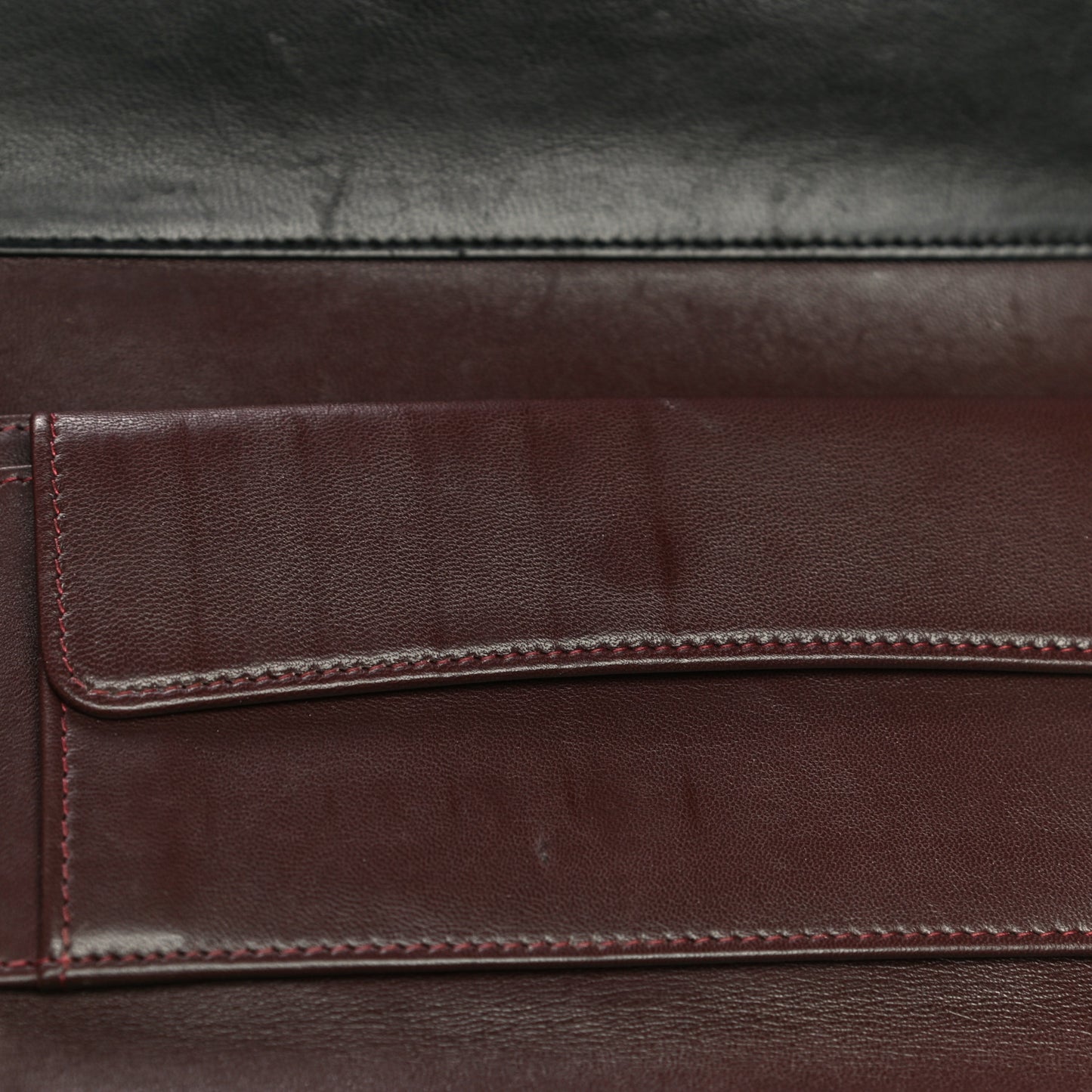 Lambskin Quilted Large Gusset Flap Wallet Black