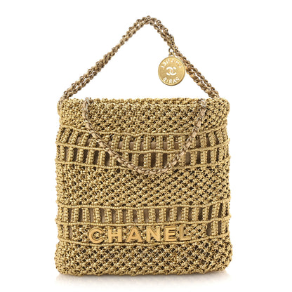 Chanel Metallic Calfskin Macrame Mini Chanel 22 Gold 1 of 11