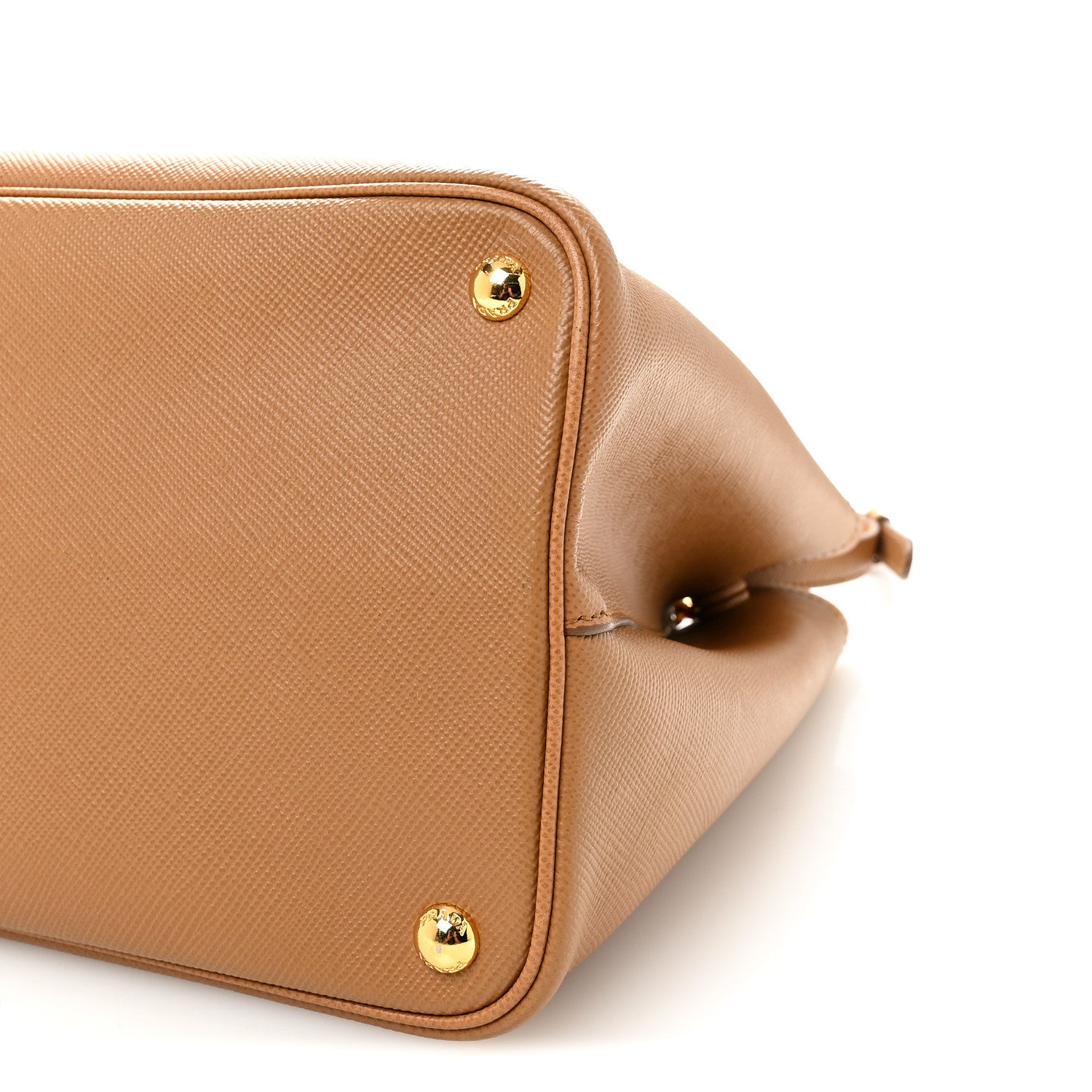 Prada Saffiano Cuir Medium Double Bag Caramel Fuoco 9 of 9
