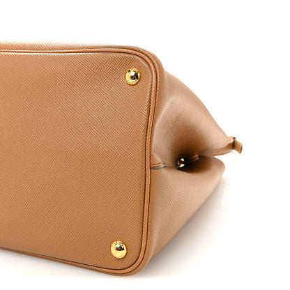 Prada Saffiano Cuir Medium Double Bag Caramel Fuoco 9 of 9