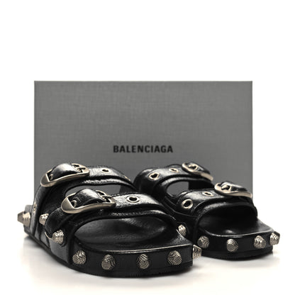 Balenciaga Agneau Arena Cagole Mens Slide Sandals 40 Black 7 of 7