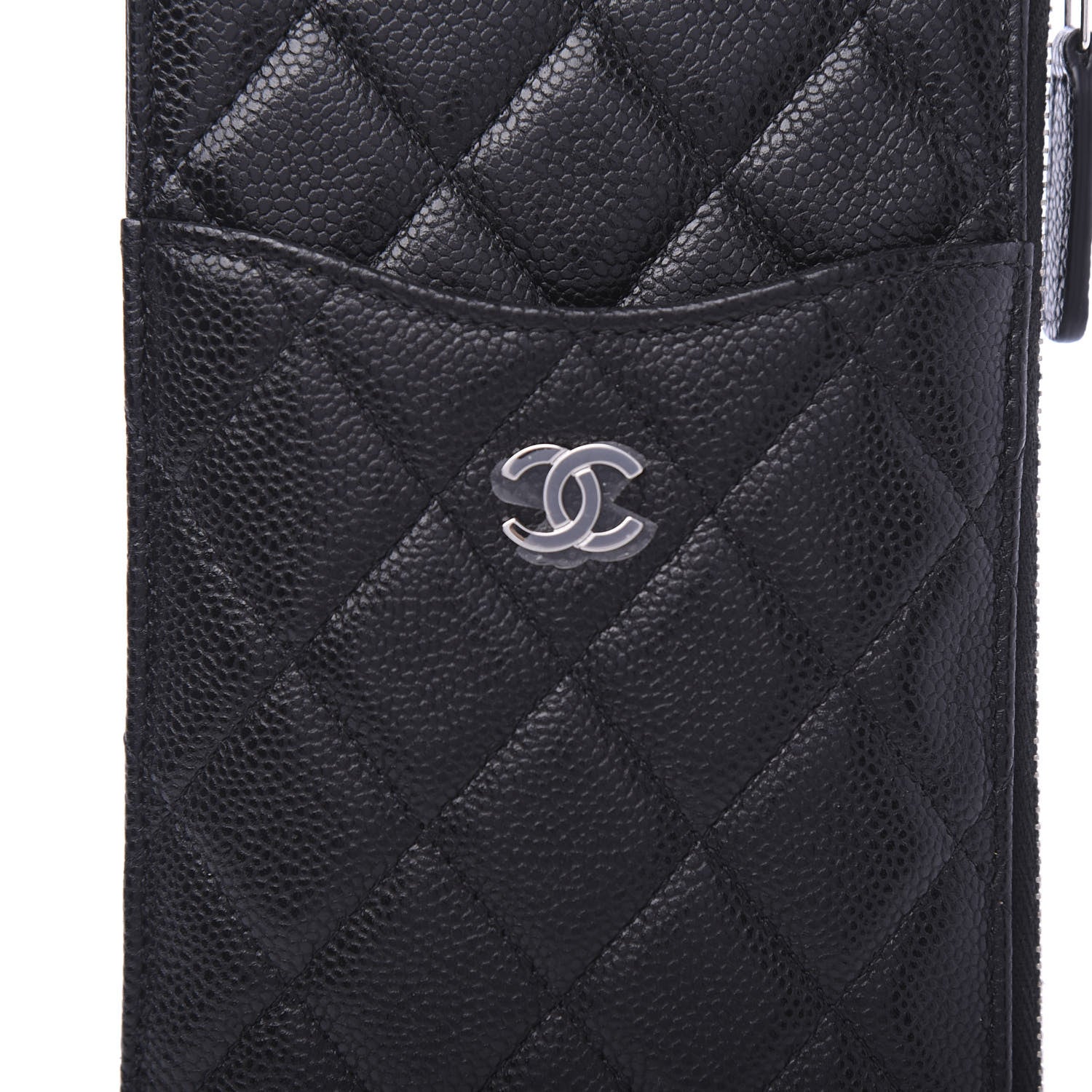 Chanel Caviar Quilted Classic Flat Wallet Pouch Black 8 of 9