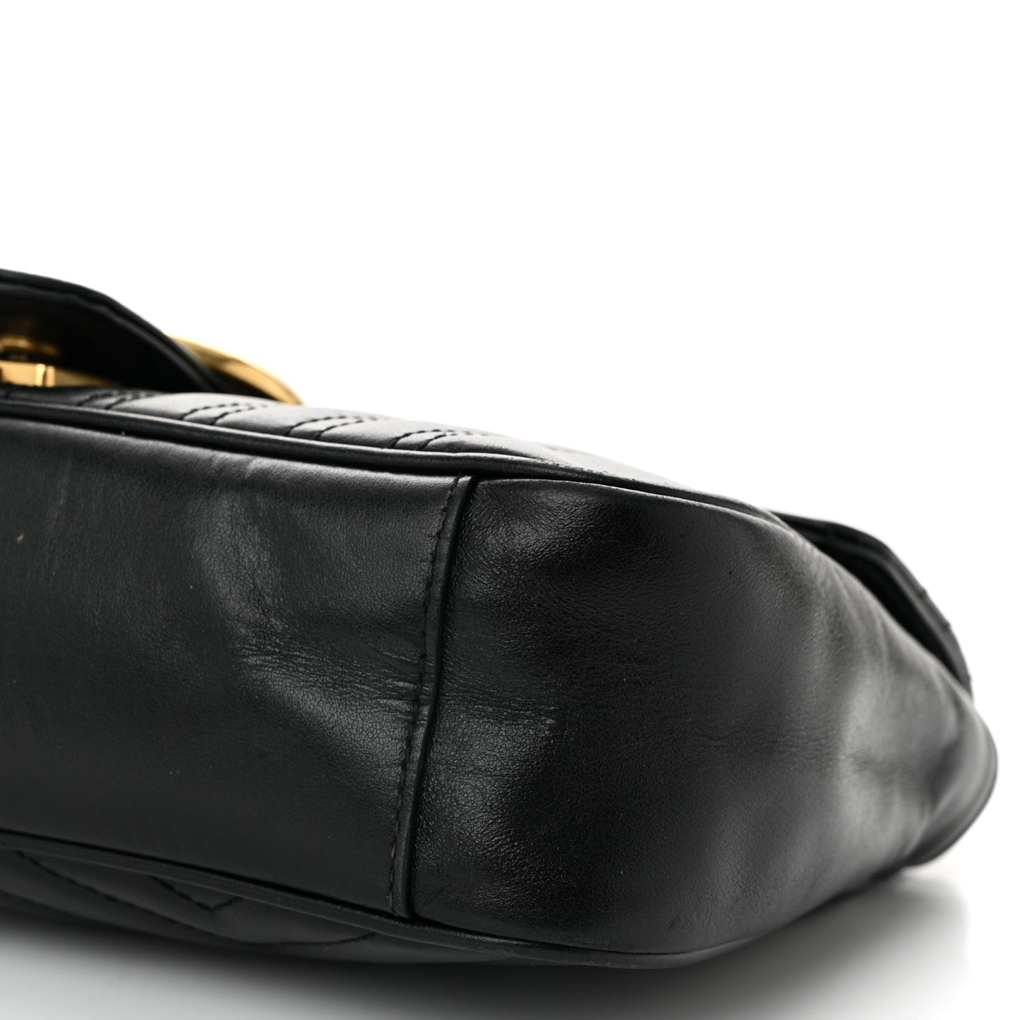 Calfskin Matelasse Small GG Marmont Shoulder Bag Black