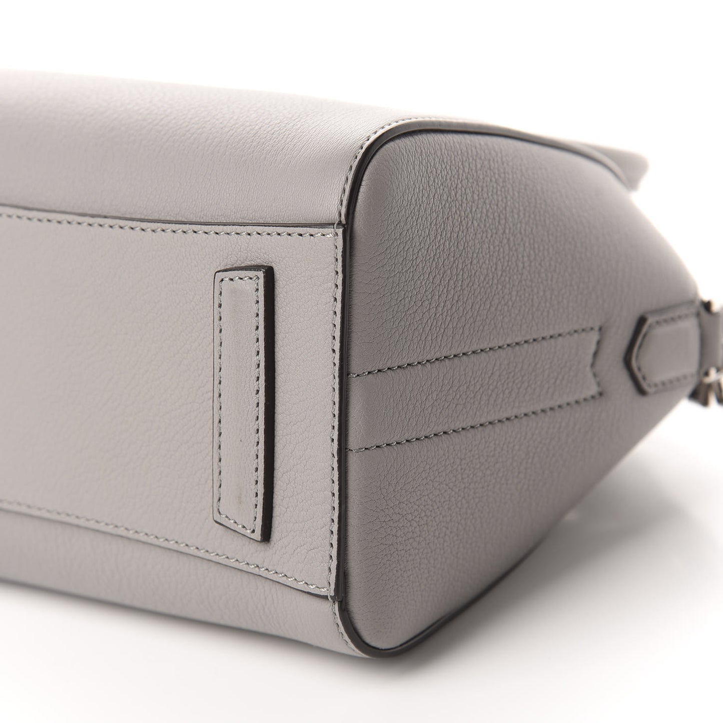 Sugar Goatskin Mini Antigona Pearl Grey