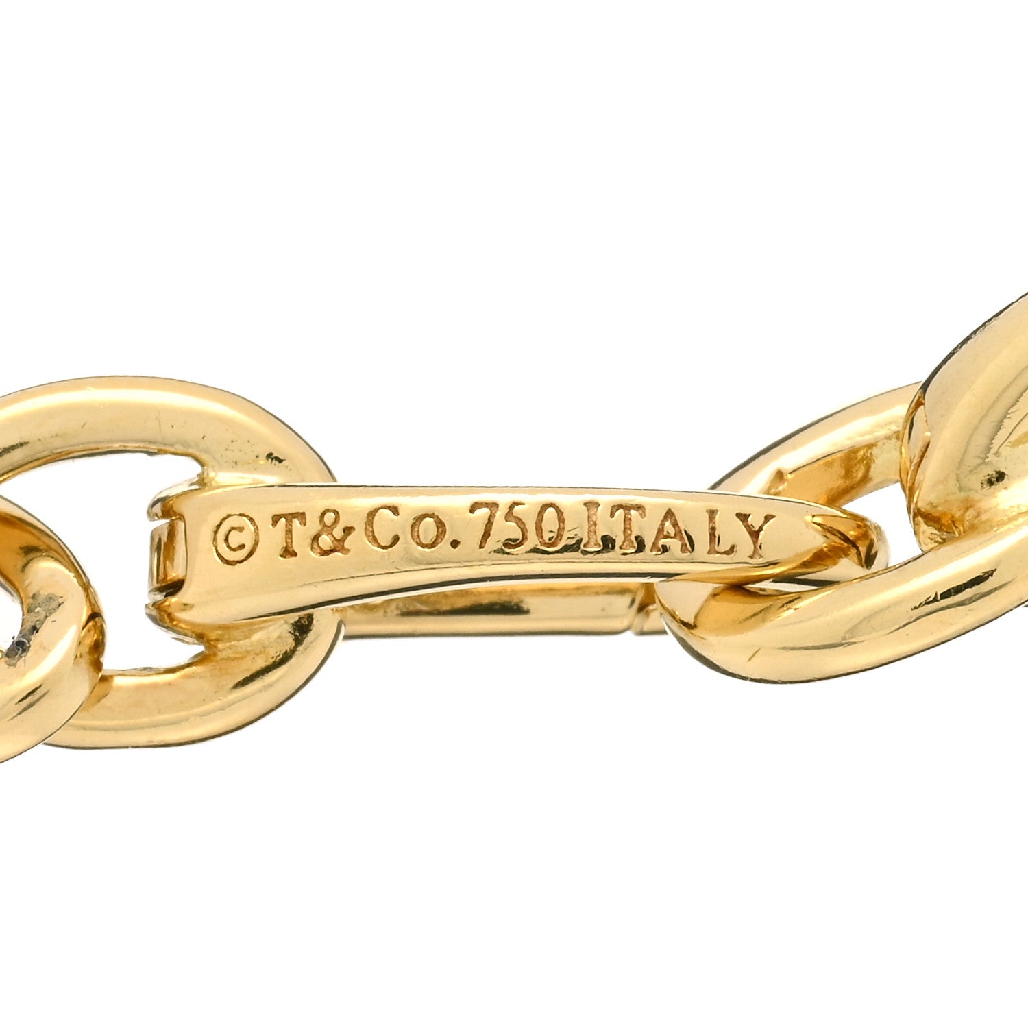Tiffany 18K Yellow Gold Clasping Oval Link Bracelet 1152186