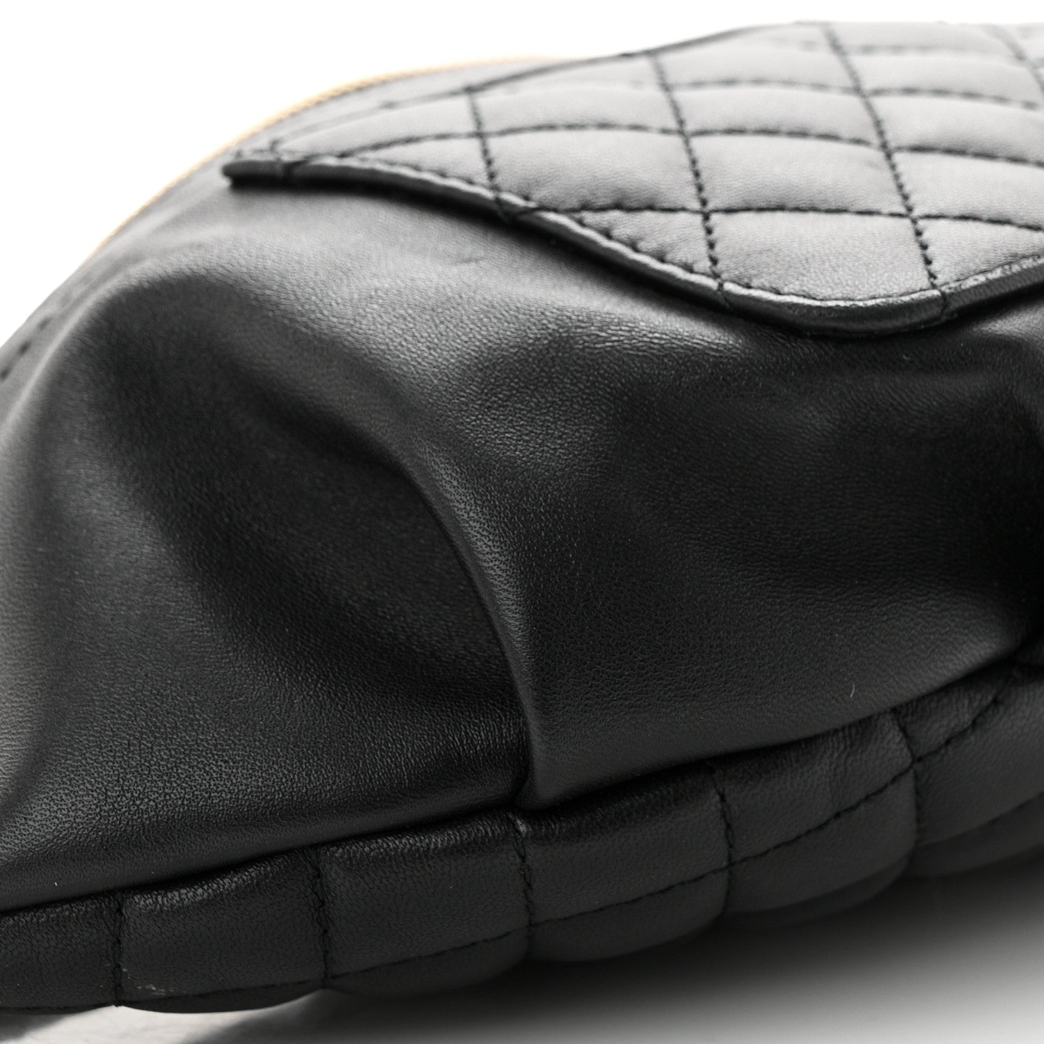 Chanel Lambskin Quilted Waist Bag Fanny Pack Black Black 9 of 10