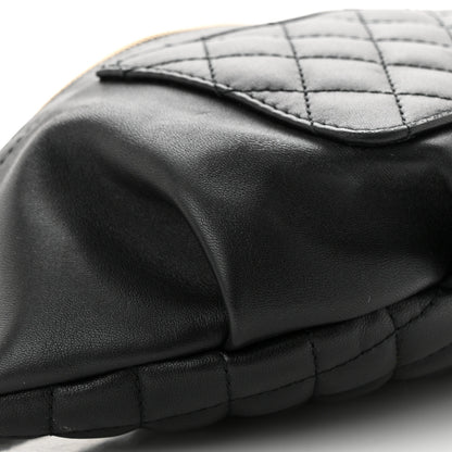 Chanel Lambskin Quilted Waist Bag Fanny Pack Black Black 9 of 10