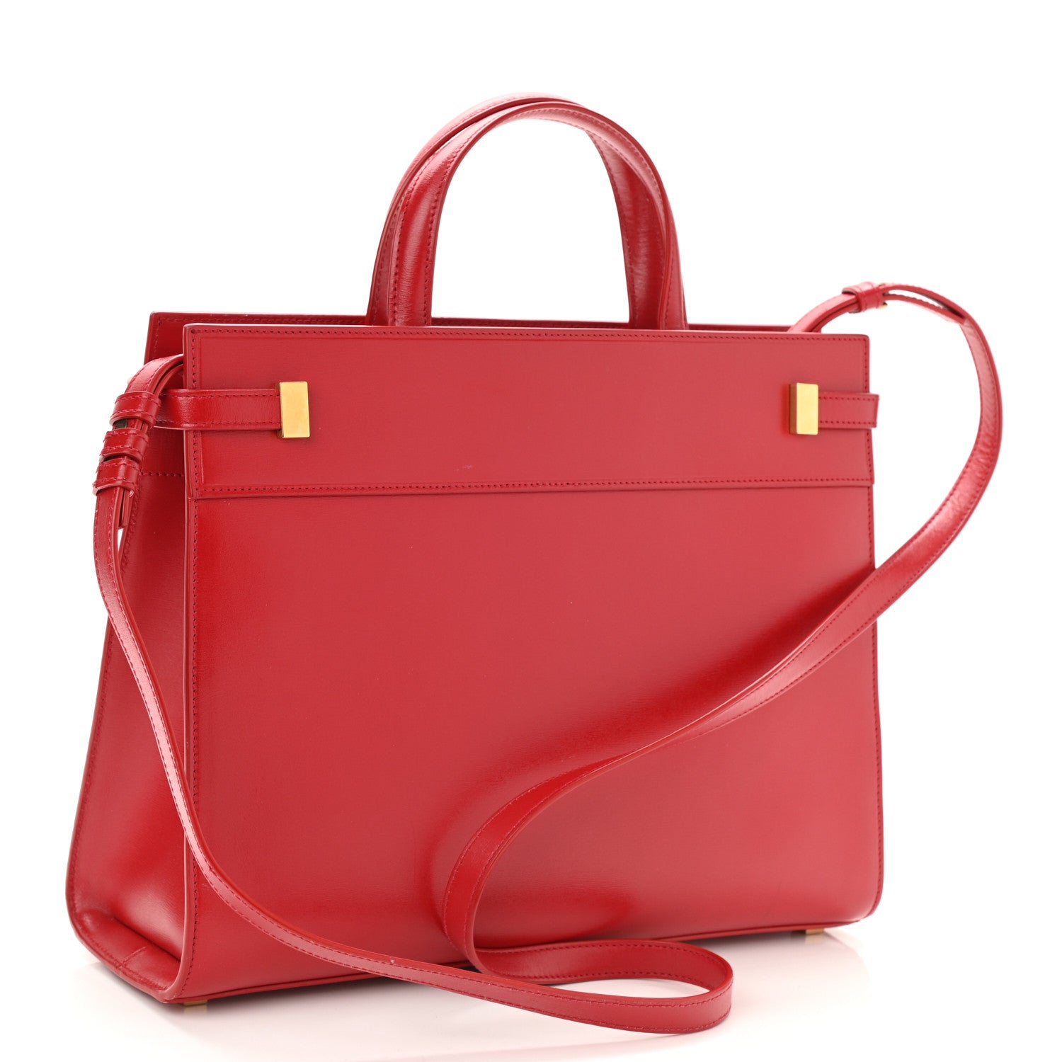 Saint Laurent Calfskin Small Manhattan Shopper Tote Red 3 of 10