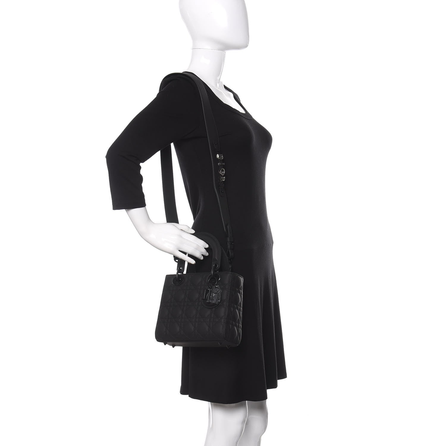 Christian Dior Ultra Matte Calfskin Cannage Small My ABCDior Lady Dior Black 2 of 10