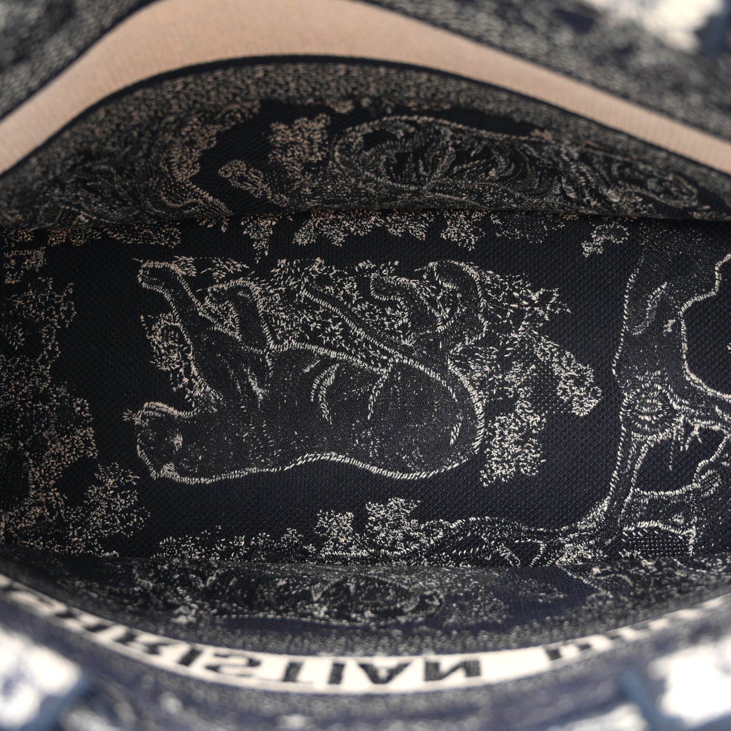 Canvas Embroidered Medium Dioriviera Toile De Jouy Book Tote Blue