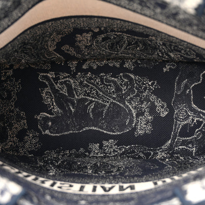 Christian Dior Canvas Embroidered Medium Dioriviera Toile De Jouy Book Tote Blue 9 of 19