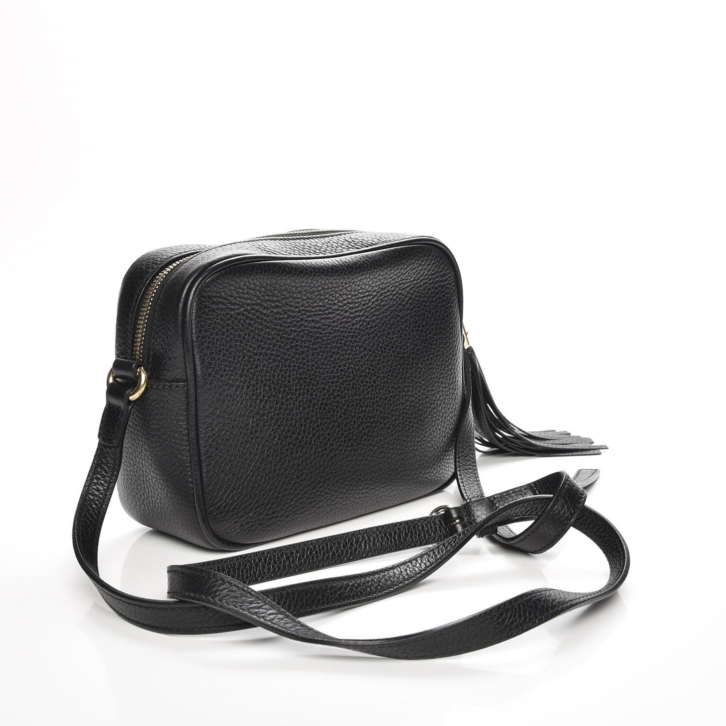 Pebbled Calfskin Small Soho Disco Bag Black