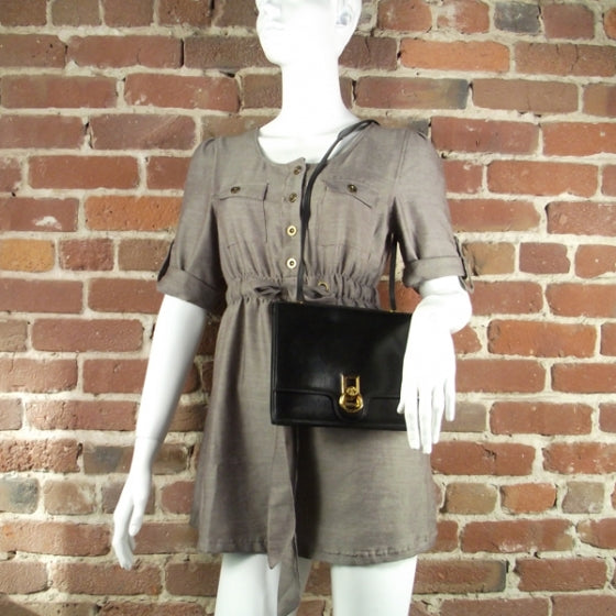 Box Leather Ex Libris Shoulder Bag Black