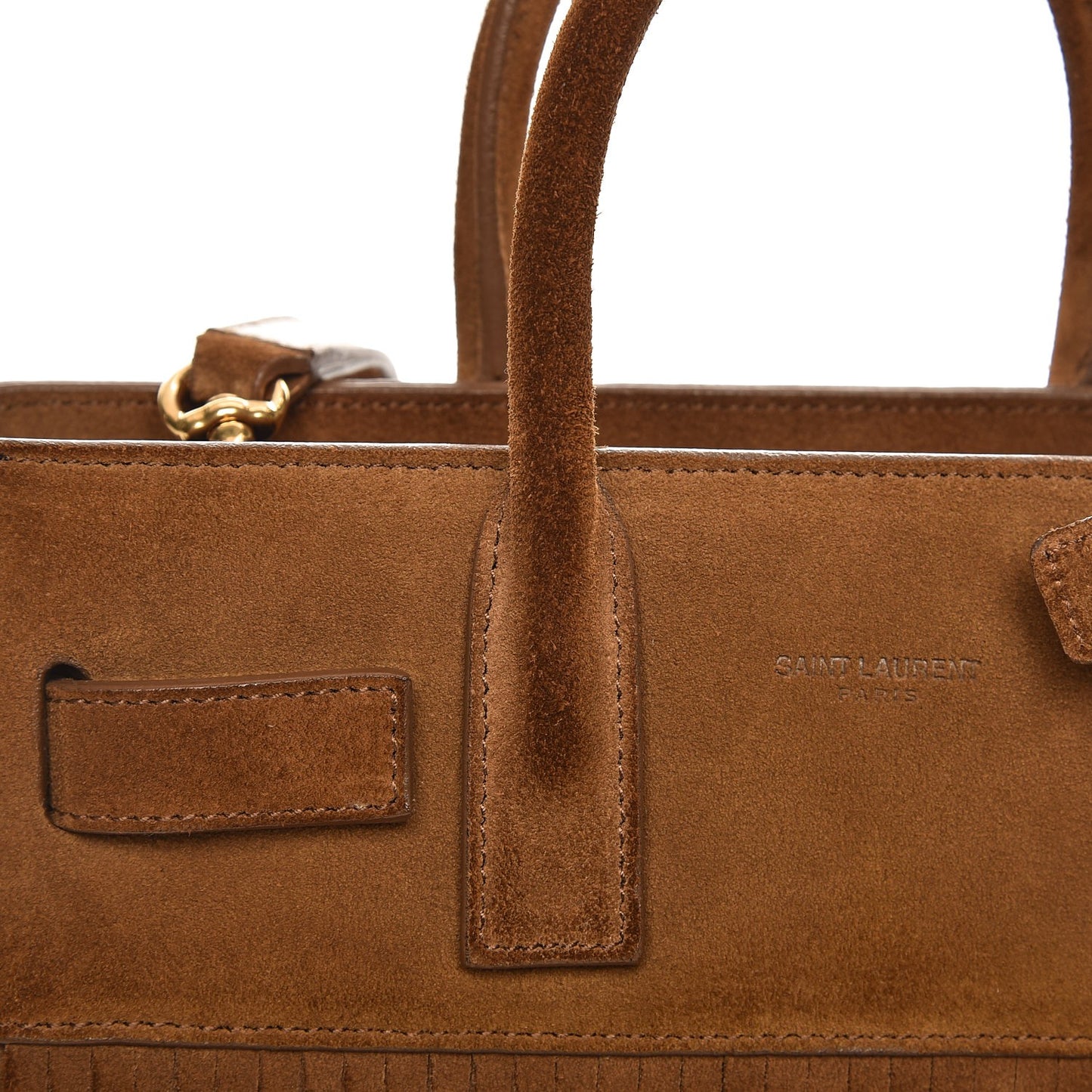 Suede Fringe Nano Sac De Jour Light Ocre