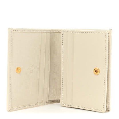 Gucci GG Supreme Monogram Azalea Calfskin Horsebit 1955 Card Case Wallet Beige Ebony Mystic White 5 of 12