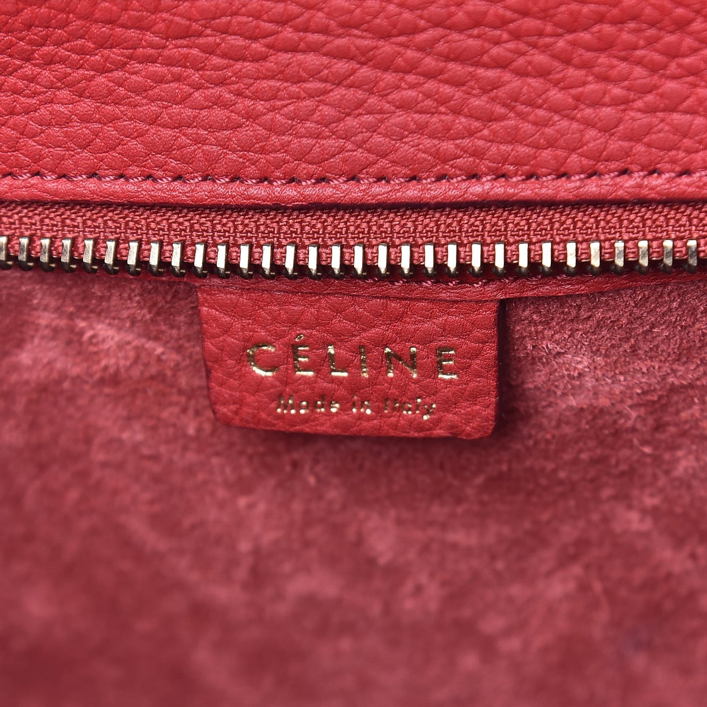 Drummed Calfskin Nano Luggage Red