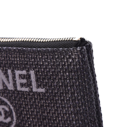 Chanel Woven Straw Raffia Deauville Cosmetic Pouch Black 8 of 10