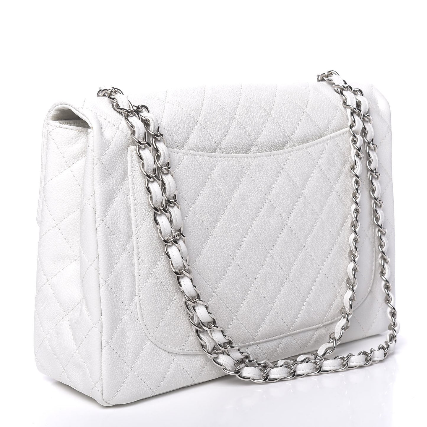Caviar Quilted Maxi Single Flap White