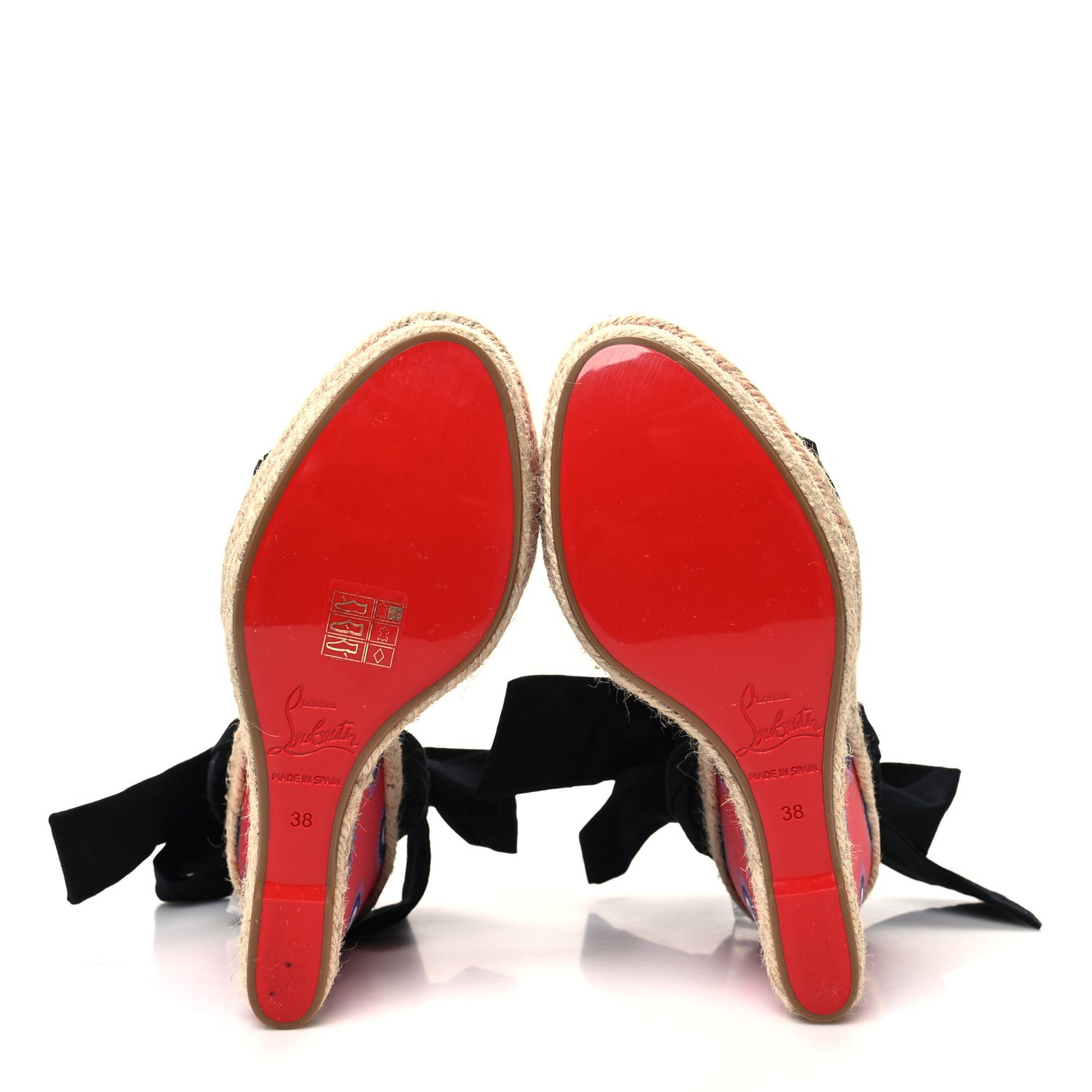 Calfskin Des Cyclades Athina Printed 120 Wedge Sandals 38 Black Multicolor