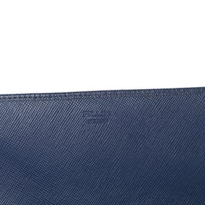 Prada Saffiano Metal Oro Chain Wallet Bleuette 6 of 8