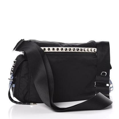 Prada Nylon New Vela Studded Messenger Black Astrale 3 of 12