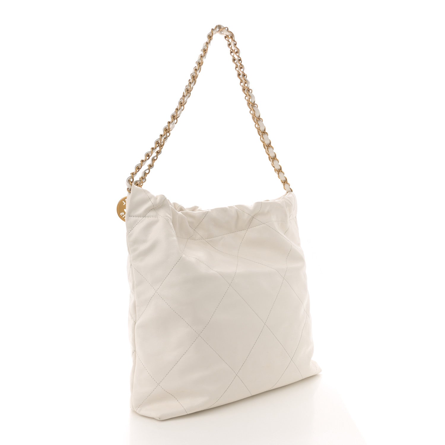 Chanel Shiny Calfskin Quilted Small Chanel 22 White 4 of 11