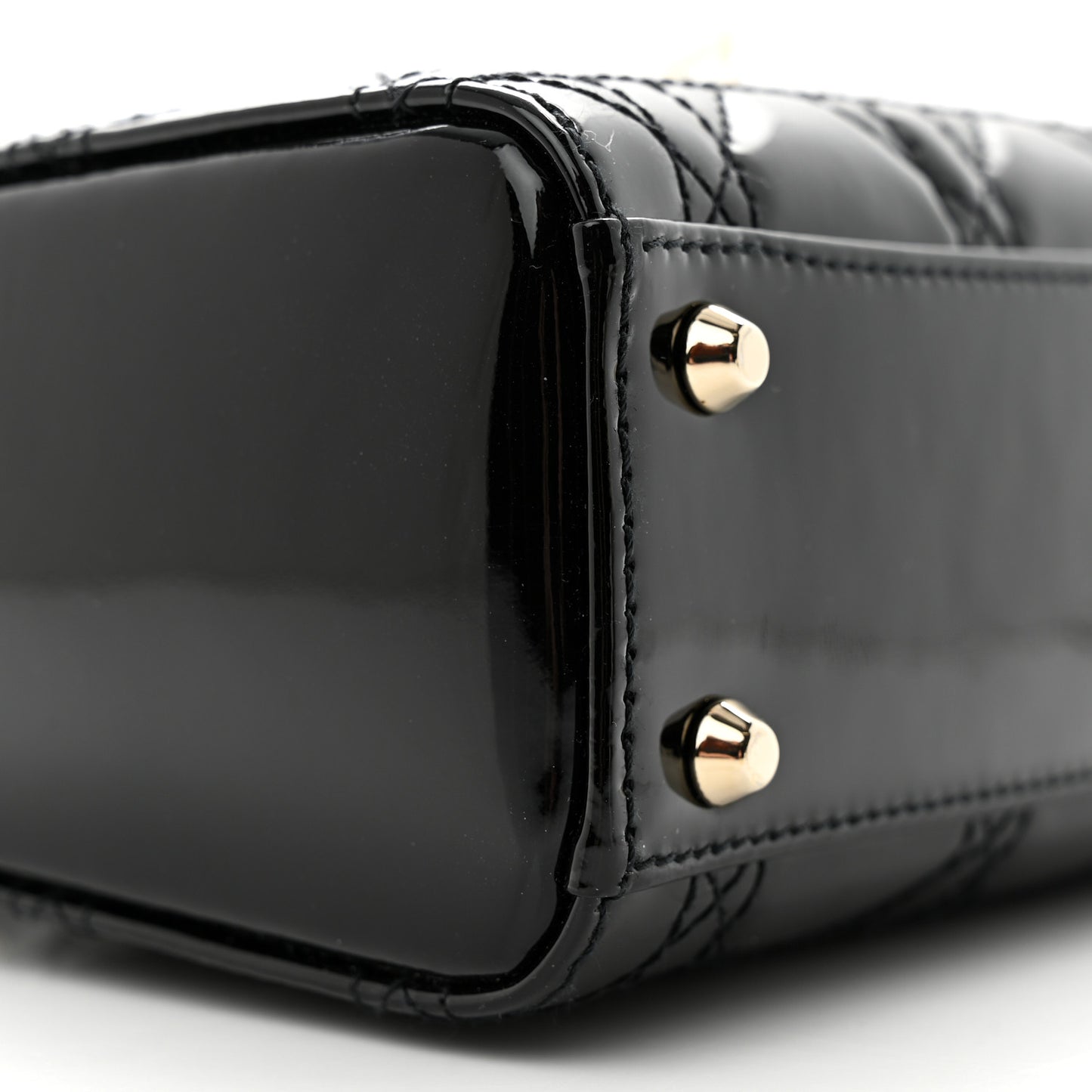 Patent Cannage Mini Lady Dior Black