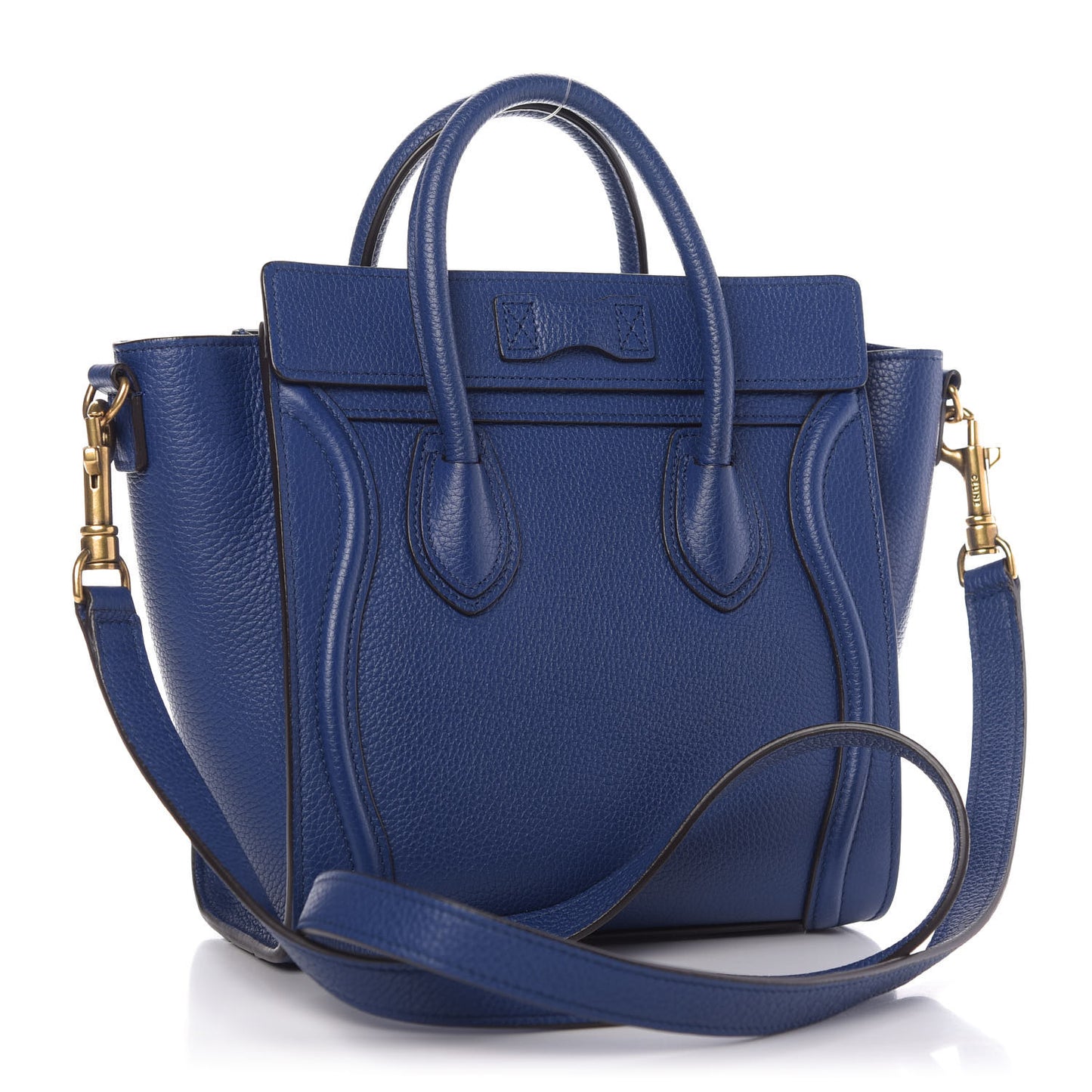 Drummed Calfskin Nano Luggage Indigo