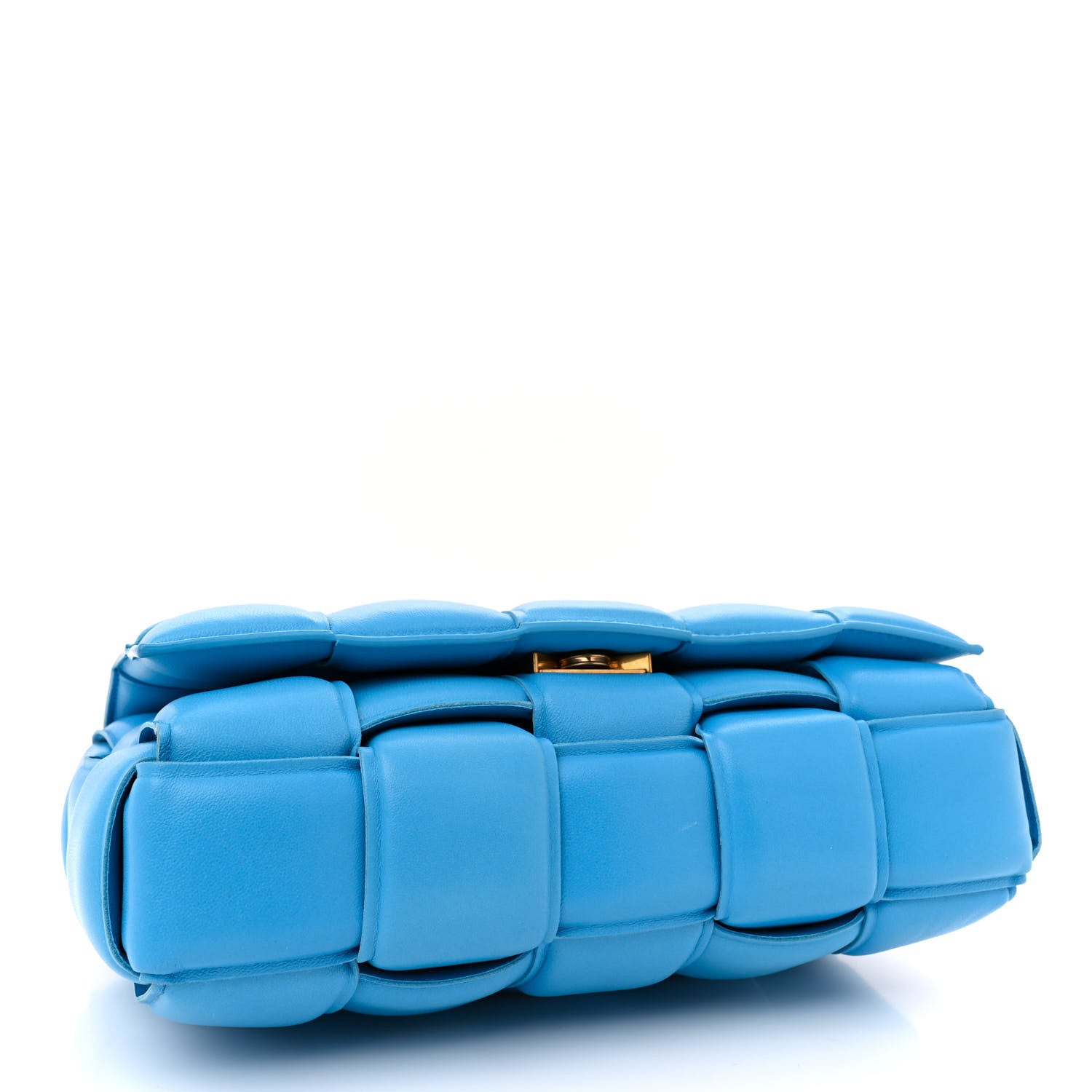 Bottega Veneta Lambskin Maxi Intrecciato Padded Chain Cassette Crossbody Bag Swimming Pool 4 of 12