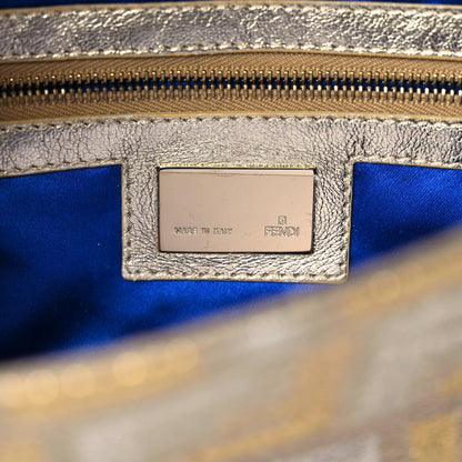 Fendi Metallic Lurex Zucca Baguette Gold Silver 9 of 11