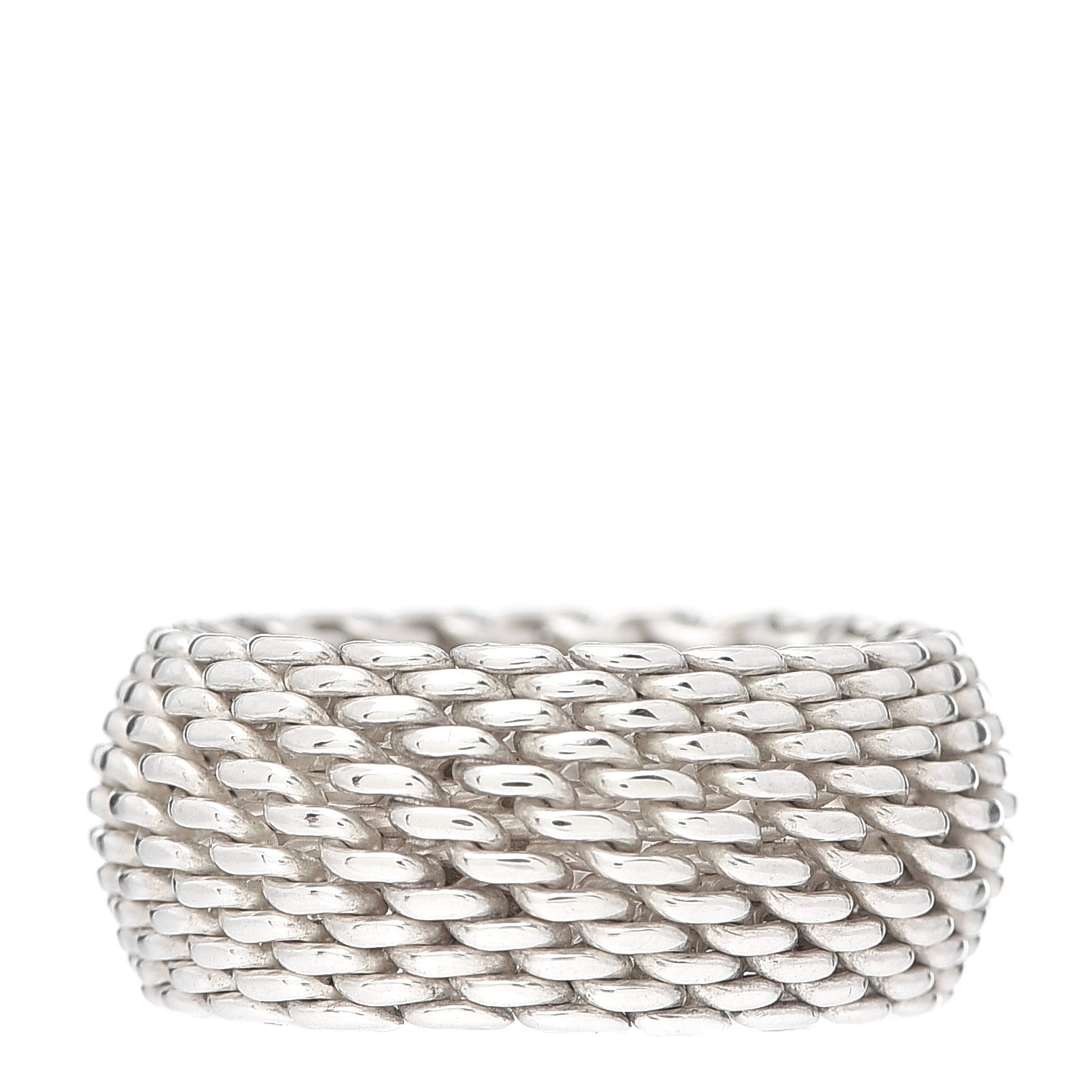 Tiffany Sterling Silver Somerset Mesh Ring 54 7 3 of 4