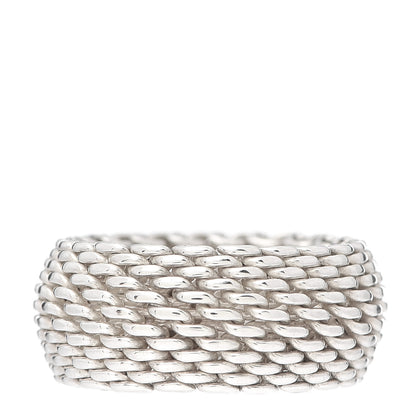 Tiffany Sterling Silver Somerset Mesh Ring 54 7 3 of 4