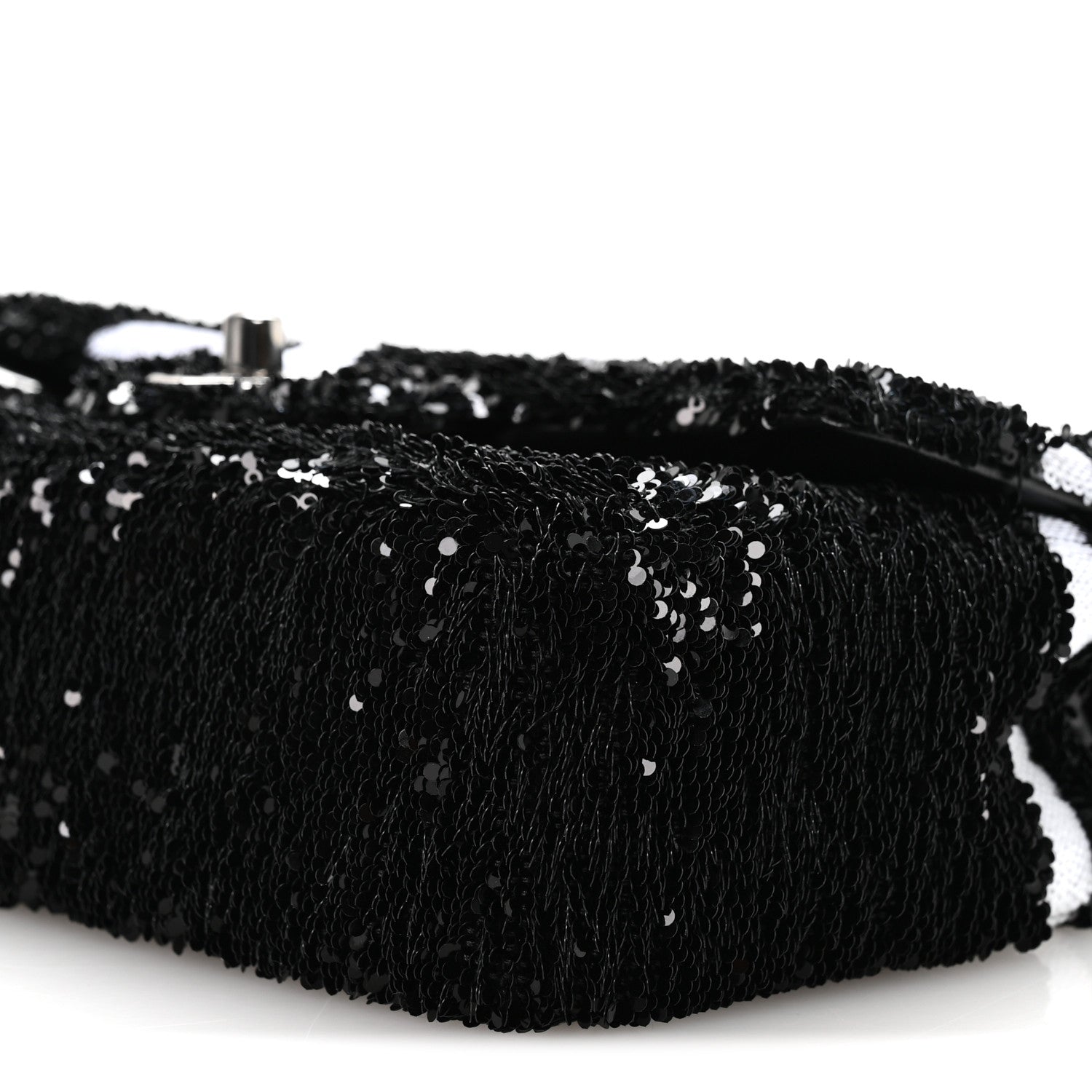 Chanel Sequin Ribbon Small Rectangular Flap Black White 10 of 11