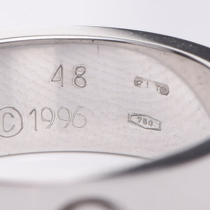 Cartier 18K White Gold 5.5mm LOVE Ring 48 4.5 5 of 5