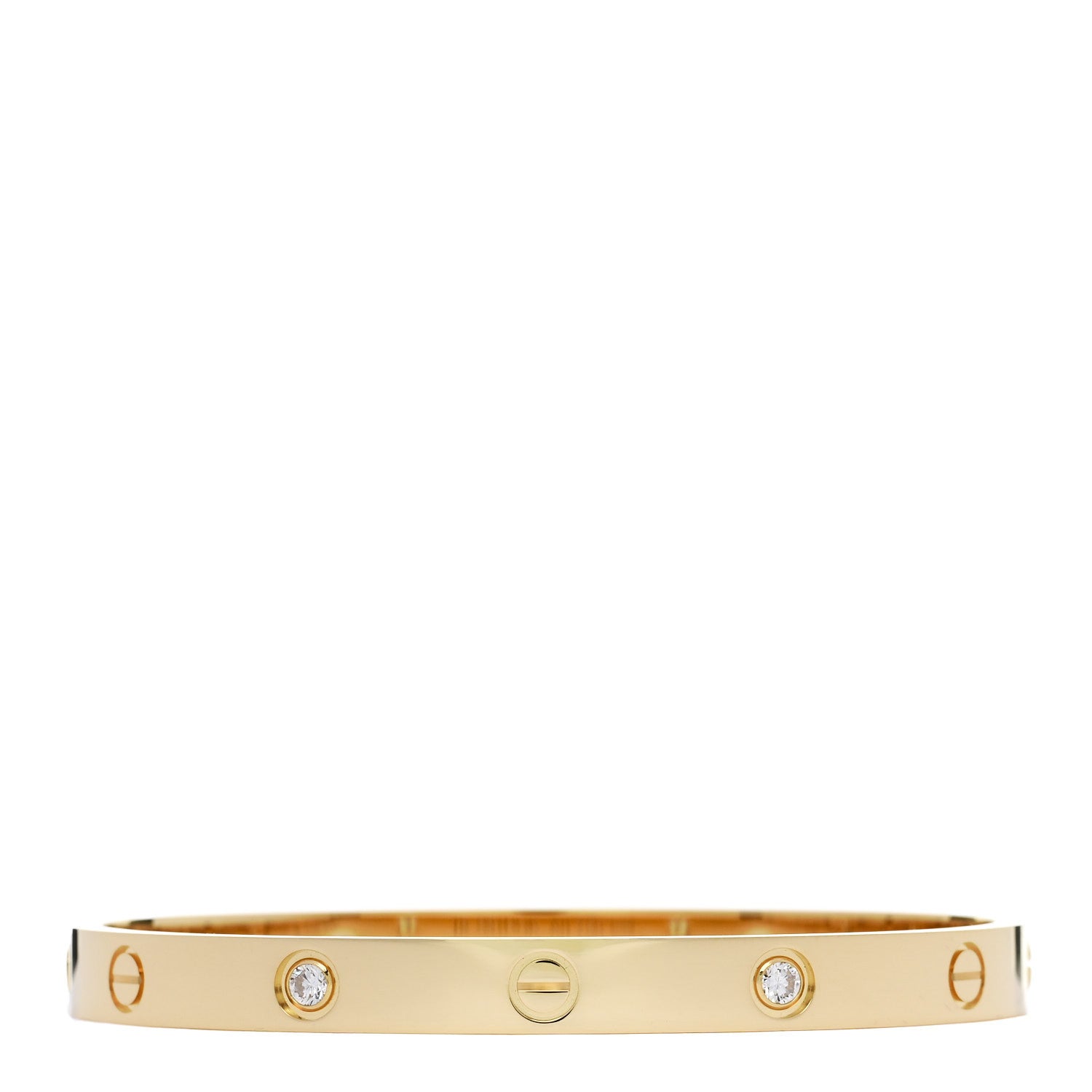 Cartier 18K Yellow Gold 4 Diamond LOVE Bracelet 18 3 of 10